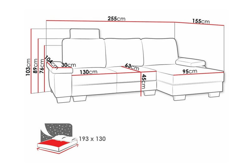 Graystone 3-sits Hörnbäddsoffa - Bäddsoffa - Hörnbäddsoffa