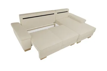 Graystone 3-sits Vänster Hörnbäddsoffa 130x193 cm med Förvaring i Tyg - Beige - Möbler - Soffa - Bäddsoffa