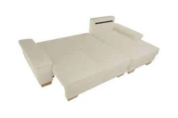 Graystone 3-sits Vänster Hörnbäddsoffa 130x193 cm med Förvaring i Tyg - Grå - Möbler - Soffa - Bäddsoffa