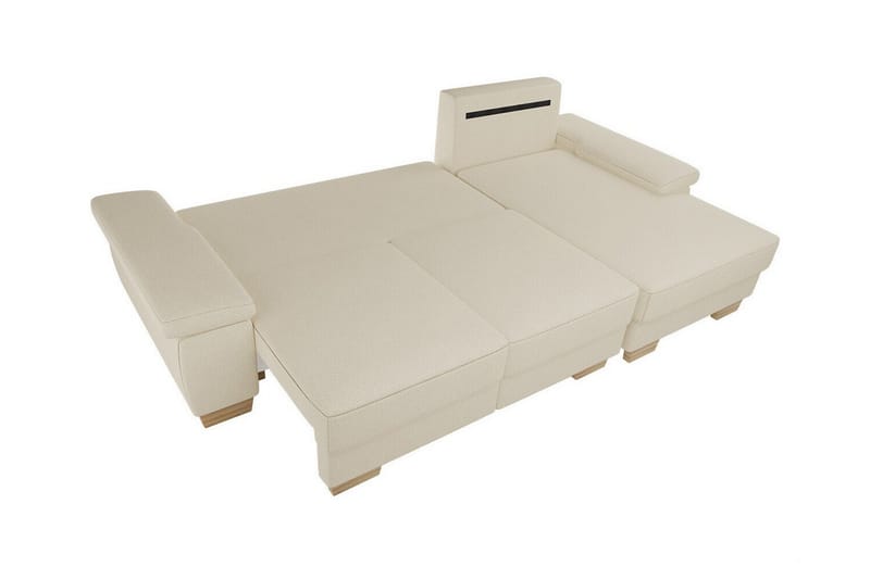 Graystone 3-sits Vänster Hörnbäddsoffa 130x193 cm med Förvaring i Tyg - Grå - Möbler - Soffa - Bäddsoffa