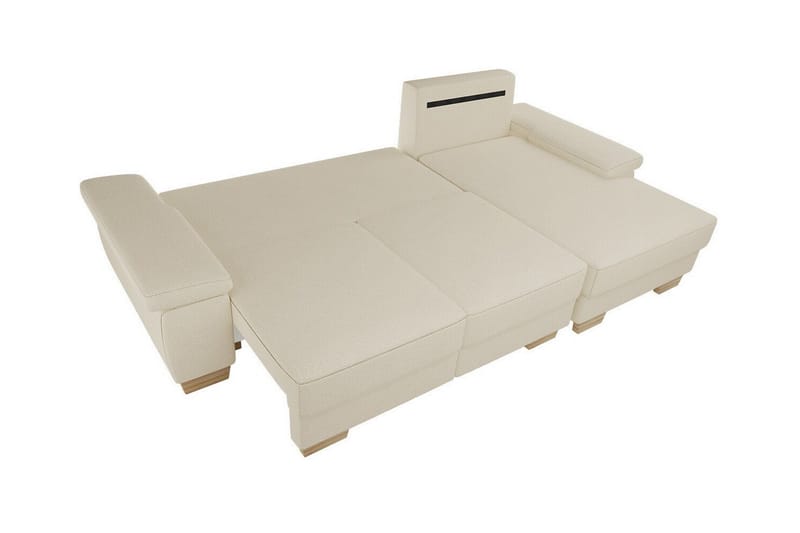 Graystone 3-sits Vänster Hörnbäddsoffa 130x193 cm med Förvaring i Tyg - Ljusgrå - Möbler - Soffa - Bäddsoffa