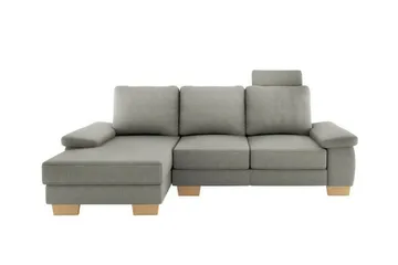 Graystone 3-sits Vänster Hörnbäddsoffa 130x193 cm med Förvaring i Tyg - Ljusgrå - Möbler - Soffa - Bäddsoffa