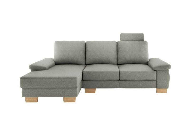 Graystone 3-sits Vänster Hörnbäddsoffa 130x193 cm med Förvaring i Tyg, Ljusgrå