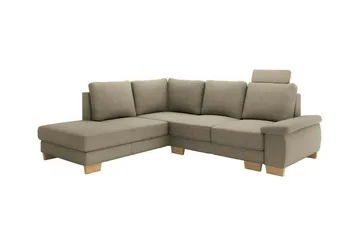 Graystone 3-sits Vänster Hörnbäddsoffa 130x203 cm med Förvaring i Tyg - Beige - Möbler - Soffa - Bäddsoffa