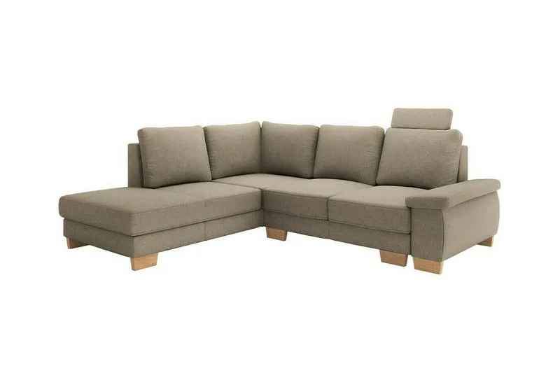 Graystone 3-sits Vänster Hörnbäddsoffa 130x203 cm med Förvaring i Tyg, Beige