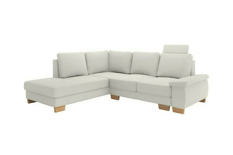 Graystone 3-sits Vänster Hörnbäddsoffa 130x203 cm med Förvaring i Tyg, Ljusgrå