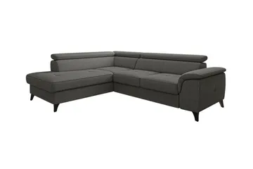 Graystone 3-sits Vänster Hörnbäddsoffa med Förvaring i Tyg - Grå - Möbler - Soffa - Bäddsoffa