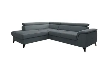 Graystone 3-sits Vänster Hörnbäddsoffa med Förvaring i Tyg - Grå - Möbler - Soffa - Bäddsoffa