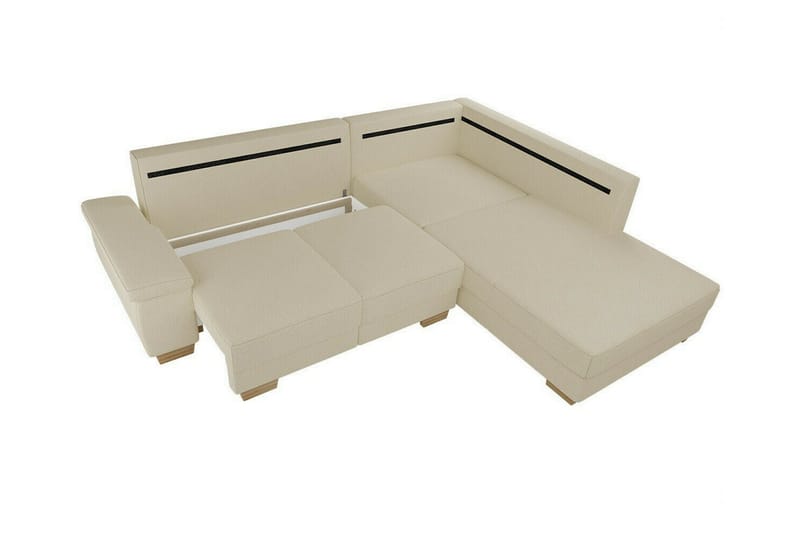 Graystone 3-sits Vänstervänd Hörnbäddsoffa med Divan och Schäslong i Tyg - Grå - Möbler - Soffa - Bäddsoffa