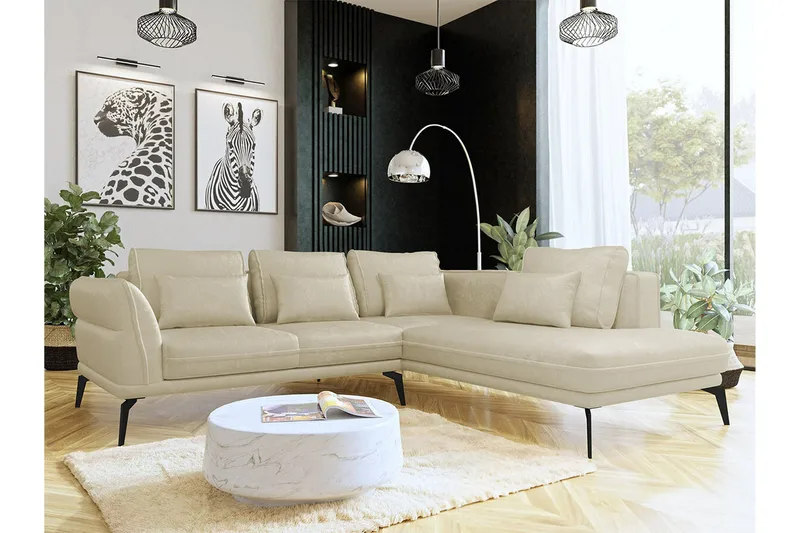 Graystone 4-sits Hörnbäddsoffa beige - Möbler - Soffa - Bäddsoffa