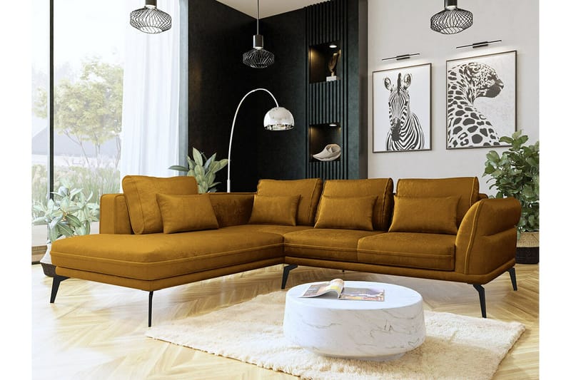Graystone 4-sits Hörnbäddsoffa Dark yellow - Möbler - Soffa - Bäddsoffa