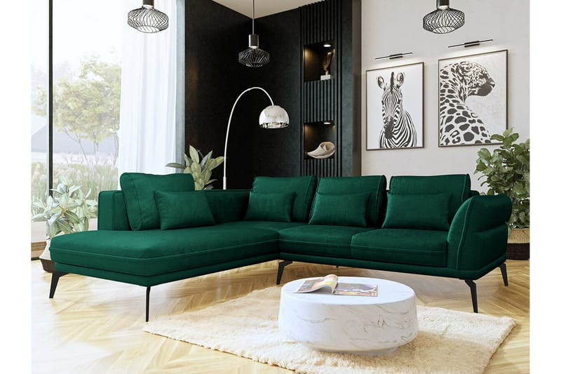 Graystone 4-sits Hörnbäddsoffa NO_BRAND Dark green - Möbler - Soffa - Bäddsoffa