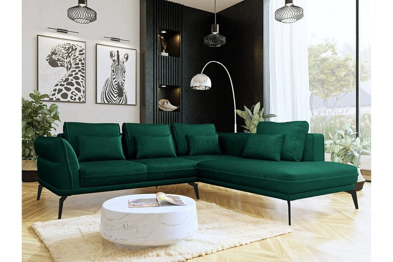 Graystone 4-sits Hörnbäddsoffa NO_BRAND Dark green - Möbler - Soffa - Bäddsoffa