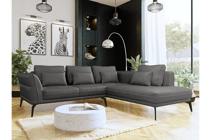 Graystone 4-sits Hörnbäddsoffa NO_BRAND Dark grey - Möbler - Soffa - Bäddsoffa