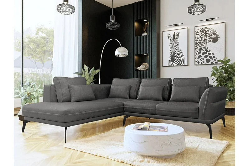 Graystone 4-sits Hörnbäddsoffa NO_BRAND Dark grey - Möbler - Soffa - Bäddsoffa