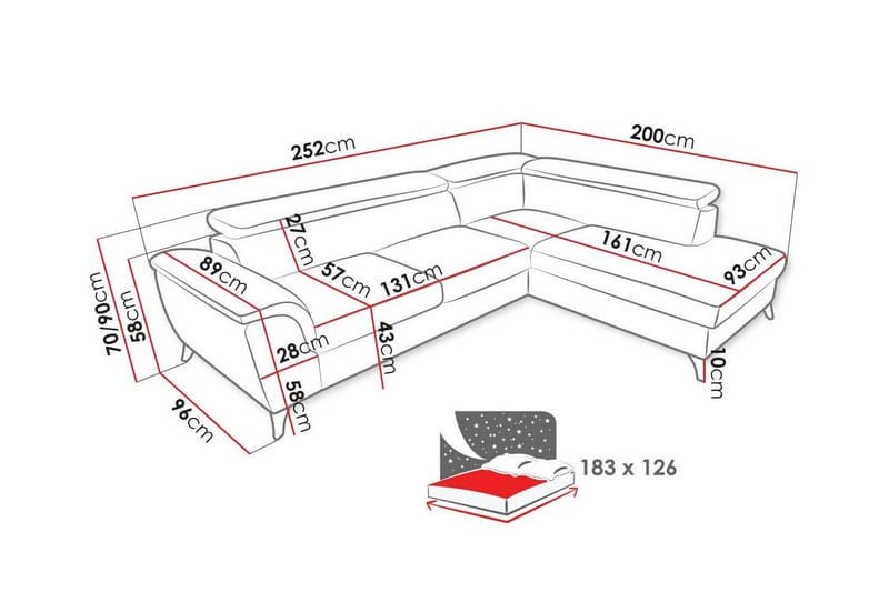 Graystone 4-sits Hörnbäddsoffa - Möbler - Soffa - Bäddsoffa