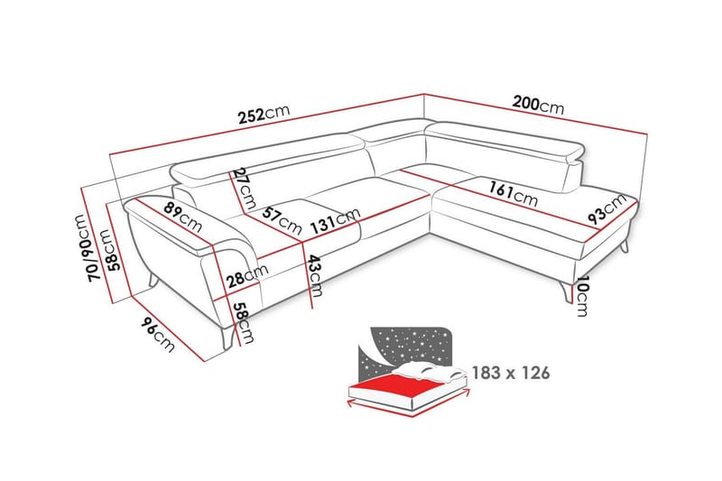 Graystone 4-sits Hörnbäddsoffa - Möbler - Soffa - Bäddsoffa