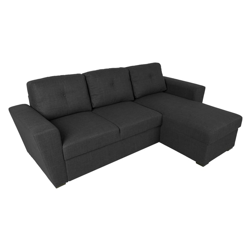 Hörnbäddsoffa 3-sits Vändbar L-formad 150x196 cm med Förvaring i Tyg - Antracit - Möbler - Soffa - Bäddsoffa