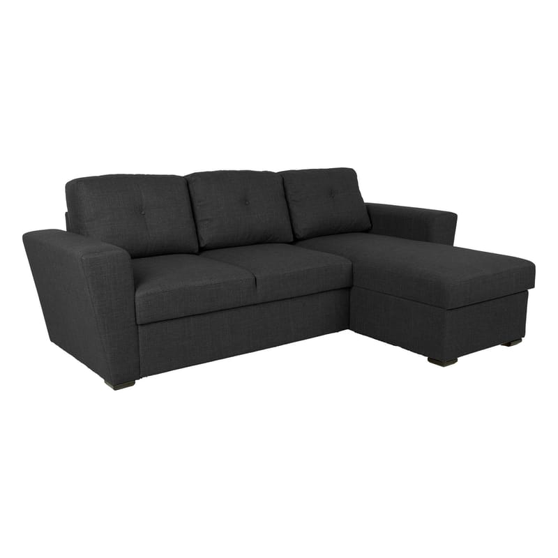 Hörnbäddsoffa 3-sits Vändbar L-formad 150x196 cm med Förvaring i Tyg, Antracit