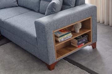 Bervik Hörnsoffa 230x90x150 cm - Grå - Möbler - Soffa - Bäddsoffa - Hörnbäddsoffa