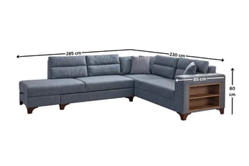 Bervik Hörnsoffa 230x90x150 cm - Grå - Möbler - Soffa - Bäddsoffa - Hörnbäddsoffa