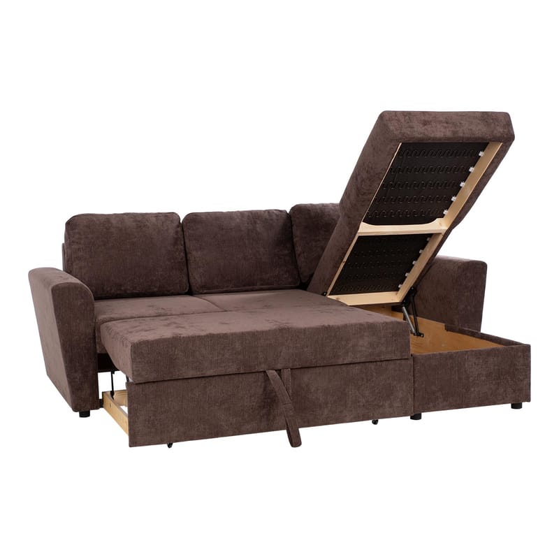 Hörnbäddsoffa Fenor - Brun - Möbler - Soffa - Bäddsoffa