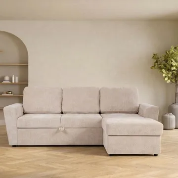 Hörnbäddsoffa Fenor - ljusbeige - Möbler - Soffa - Bäddsoffa