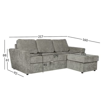 Hörnbäddsoffa Fenor - Ljusgrön - Möbler - Soffa - Bäddsoffa