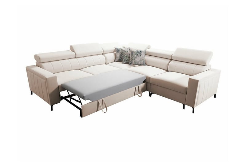 Galbally 4-sits Hörnbäddsoffa NO_BRAND Dark blue - Möbler - Soffa - Bäddsoffa - Hörnbäddsoffa