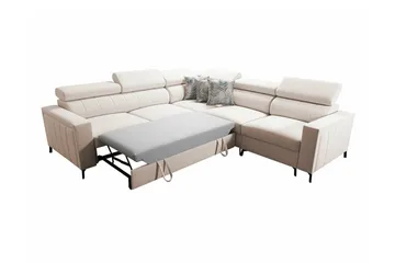 Galbally 4-sits L-formad Hörnbäddsoffa med Förvaring i Sammet - Blå - Möbler - Soffa - Bäddsoffa - Hörnbäddsoffa