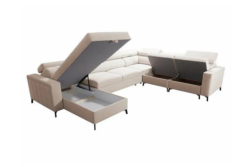 Galbally 5-sits Hörnbäddsoffa Dark blue - Möbler - Soffa - Bäddsoffa - Hörnbäddsoffa