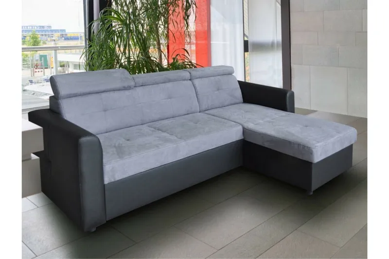 Hunglader 3-sits Hörnbäddsoffa NO_BRAND Black - Möbler - Soffa - Bäddsoffa - Bäddsoffa divan