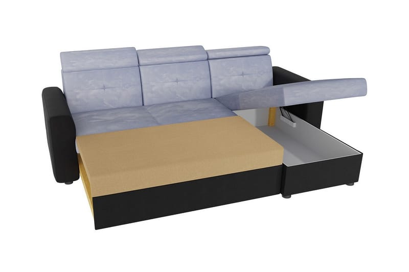 Hunglader 3-sits Hörnbäddsoffa NO_BRAND Black - Möbler - Soffa - Bäddsoffa - Bäddsoffa divan