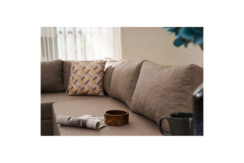 Hörnbäddsoffa Iroulport Arzilla Höger Brun - Brun - Möbler - Soffa - Bäddsoffa