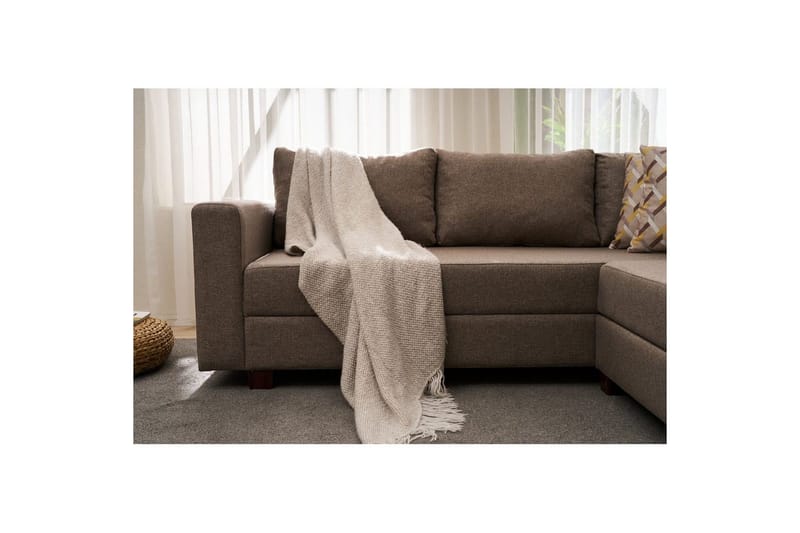 Hörnbäddsoffa Iroulport Arzilla Höger Brun - Brun - Möbler - Soffa - Bäddsoffa