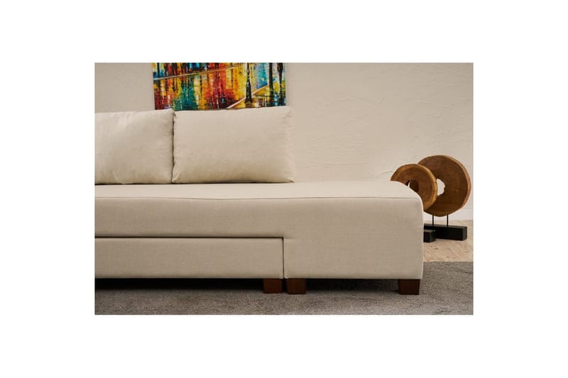 Hörnbäddsoffa Iroulport Arzilla Höger Grädde - Grädde - Möbler - Soffa - Bäddsoffa