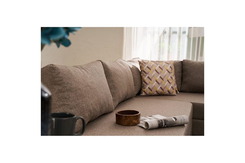 Hörnbäddsoffa Iroulport Arzilla Vänster Brun - Brun - Möbler - Soffa - Bäddsoffa