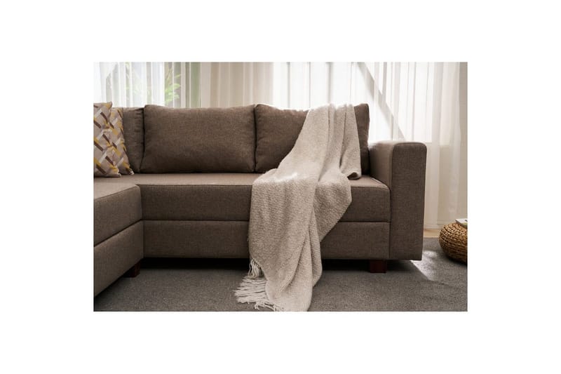 Hörnbäddsoffa Iroulport Arzilla Vänster Brun - Brun - Möbler - Soffa - Bäddsoffa