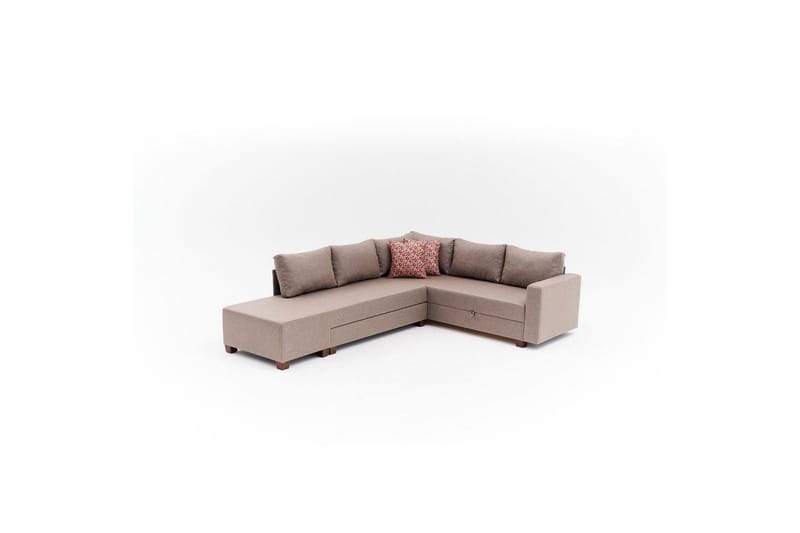 Hörnbäddsoffa Iroulport Arzilla Vänster Brun - Brun - Möbler - Soffa - Bäddsoffa