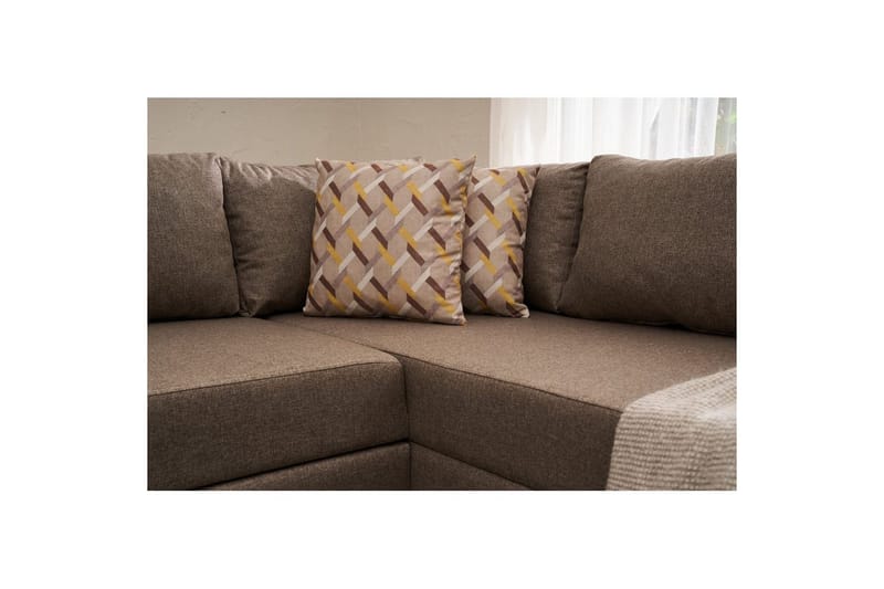 Hörnbäddsoffa Iroulport Arzilla Vänster Brun - Brun - Möbler - Soffa - Bäddsoffa