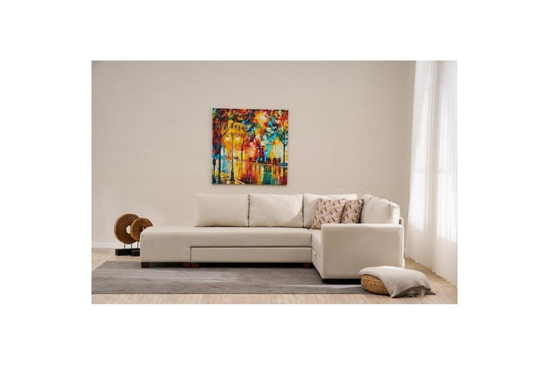 Hörnbäddsoffa Iroulport Arzilla Vänster Grädde - Grädde - Möbler - Soffa - Bäddsoffa