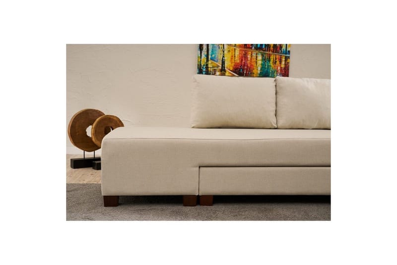 Hörnbäddsoffa Iroulport Arzilla Vänster Grädde - Grädde - Möbler - Soffa - Bäddsoffa