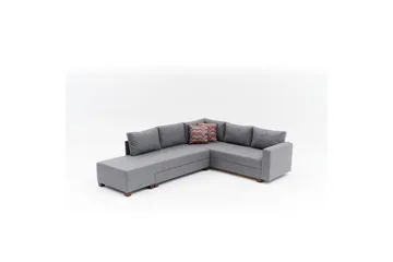 Hörnbäddsoffa Iroulport Höger Grå