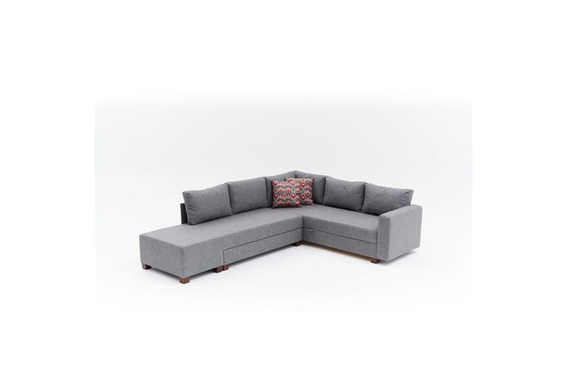 Hörnbäddsoffa Iroulport Höger Grå - Grå - Möbler - Soffa - Bäddsoffa