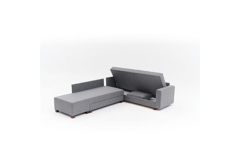 Hörnbäddsoffa Iroulport Höger Grå - Grå - Möbler - Soffa - Bäddsoffa