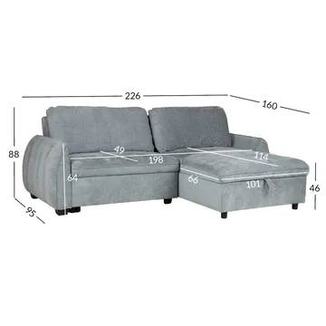 Hörnbäddsoffa Klevor - blågrön - Möbler - Soffa - Bäddsoffa