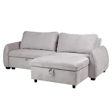 Hörnbäddsoffa Klevor - Ljusgrå - Möbler - Soffa - Bäddsoffa