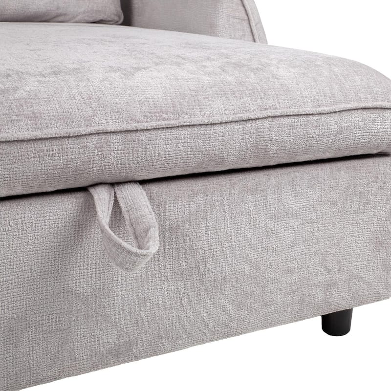 Hörnbäddsoffa Klevor - Ljusgrå - Möbler - Soffa - Bäddsoffa