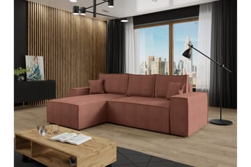 Knocklong 3-sits Hörnbäddsoffa - Rosa - Möbler - Soffa - Bäddsoffa - Bäddsoffa divan