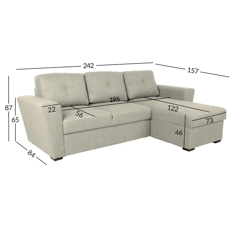 Hörnbäddsoffa Korsvik - Beige - Möbler - Soffa - Bäddsoffa